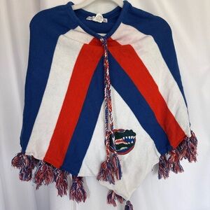 Florida Gators Blue and Orange Striped Poncho with Logo